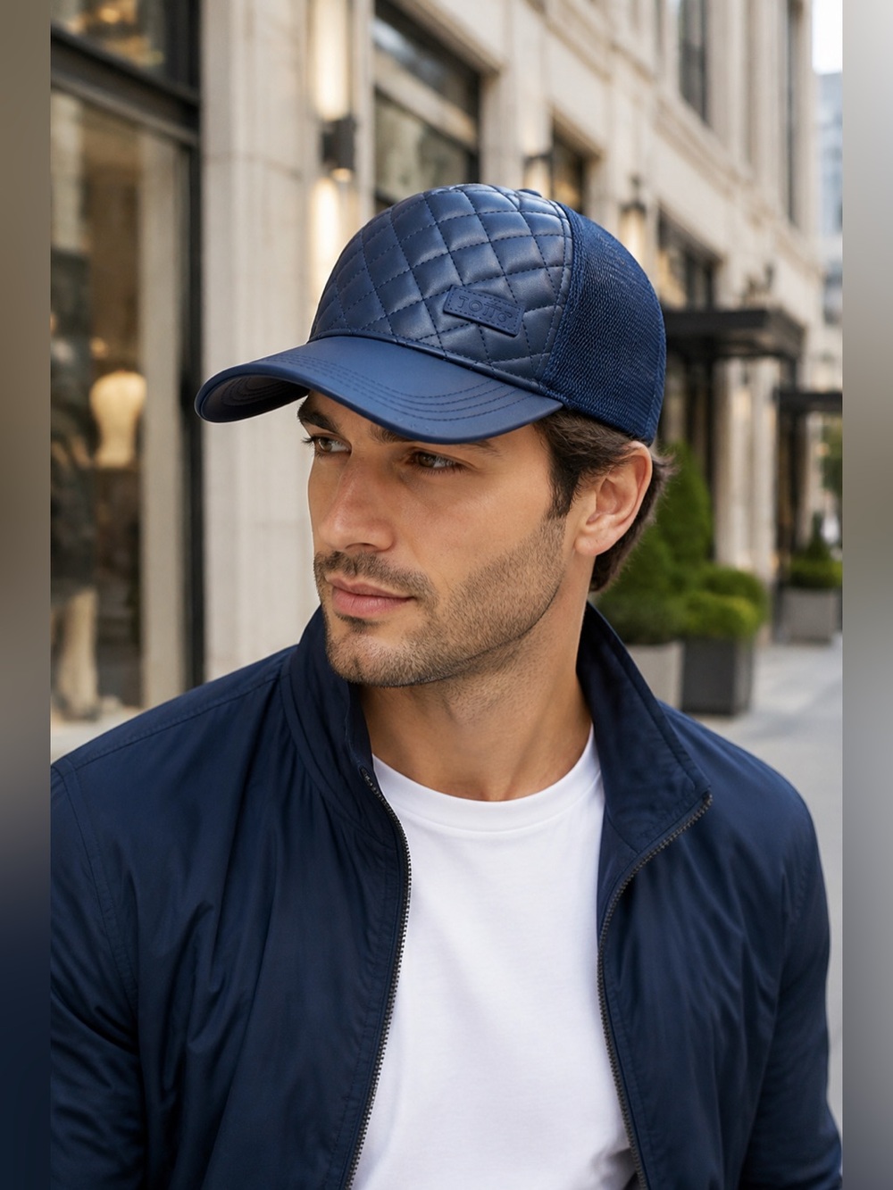 Padyng Men's Trucker Cap Totto baseball Hat navy blue